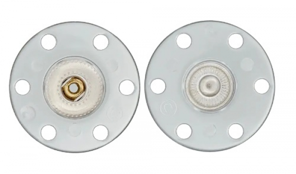 Poly/Metalldruckknopf 20 mm transparent